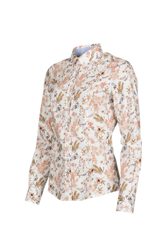 Mary - Cotton printed blouse Flowers/Blue (163)