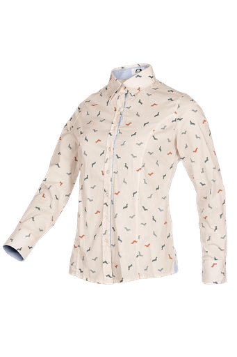 Mary - Chemise en coton imprimé Motif teckel (WD2)