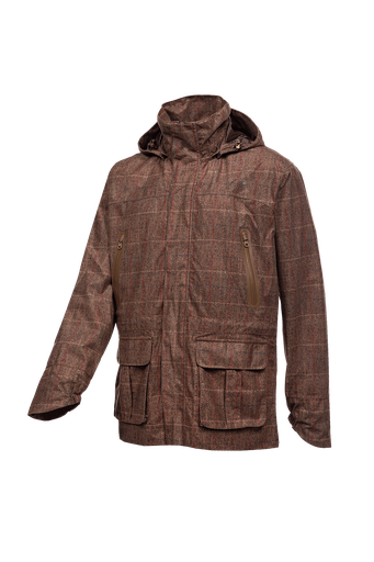 Moorland - Bedruckte, faltbare Tweed-Herrenjacke Karo braun (Z76)