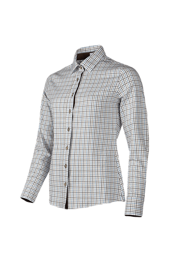 Nina - Klassieke geruite blouse (899BB8PKN) Ruit zand blauw (Z67)
