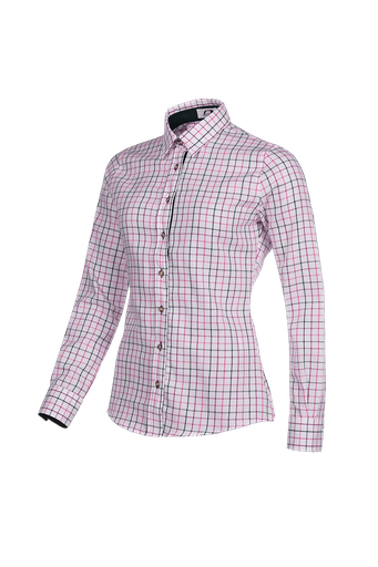 Nina - Classic check blouse (899BB8PKN) Check purple pink green (Z82)