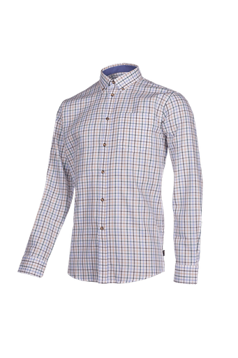 Berkley - Stijlvol katoenen shirt (871BB8PKN) Ruit camel blauw bruin (Z79)