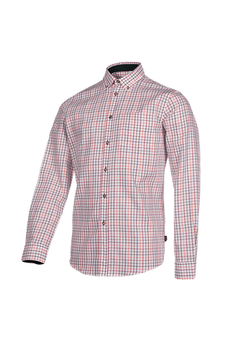 Berkley - Stijlvol katoenen shirt (871BB8PKN) Ruit oranje rood groen (Z81)