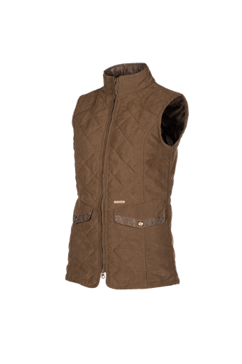 Chester - Moderne gewatteerde bodywarmer voor dames Donkerbruin (E94)