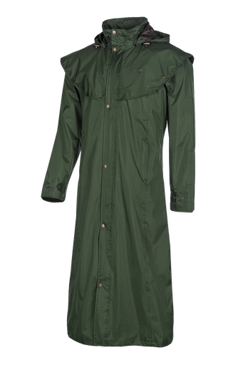 Newbury - Manteau de pluie long pour hommes Vert foncé (G82)